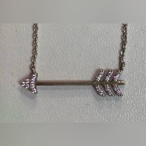 Silver Diamond arrow necklace